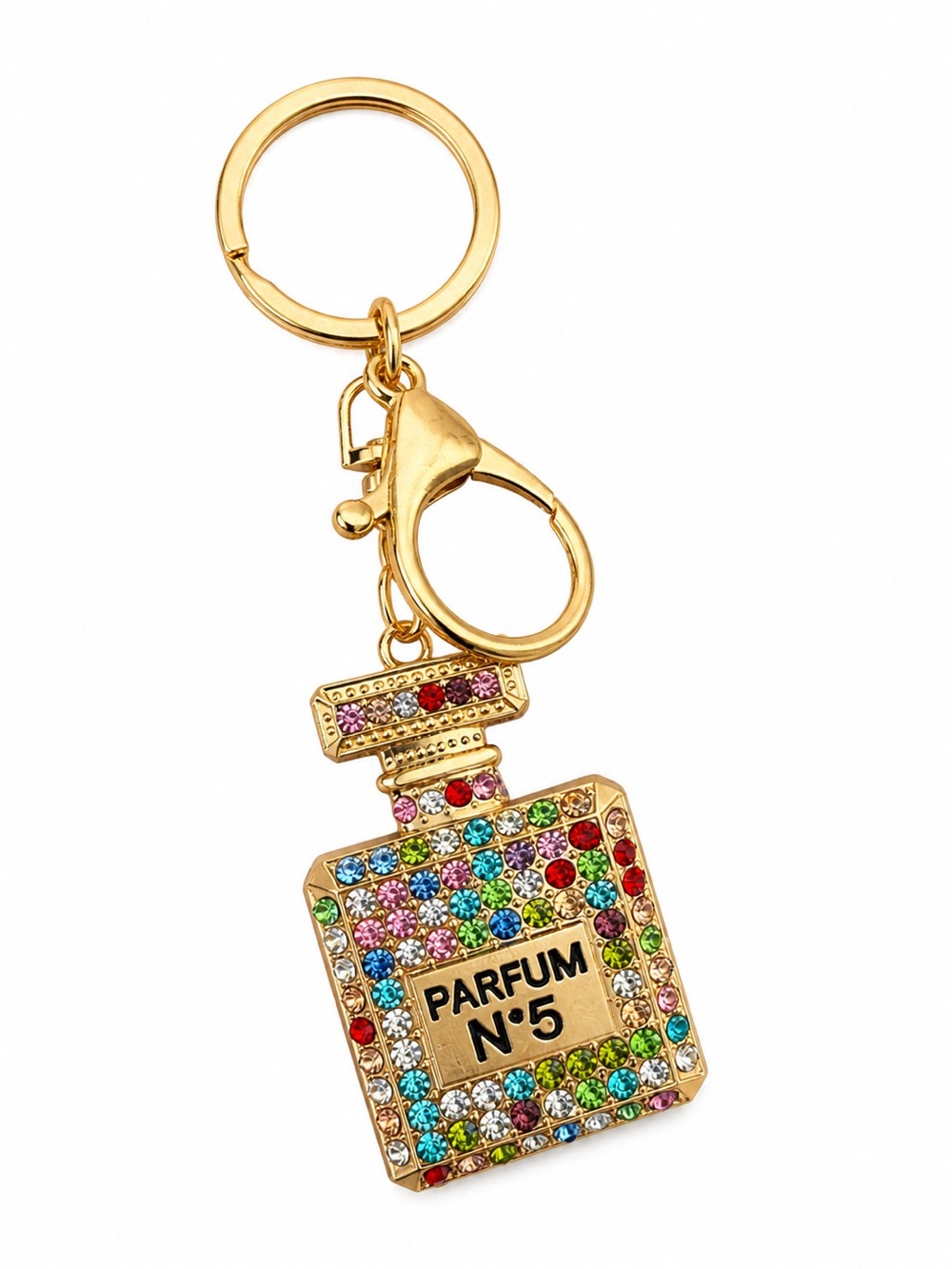 Parfum N°5 Multicolor Crystal
Perfume Bottle Gold Keychain/Bag Charm - Picture 3 of 3